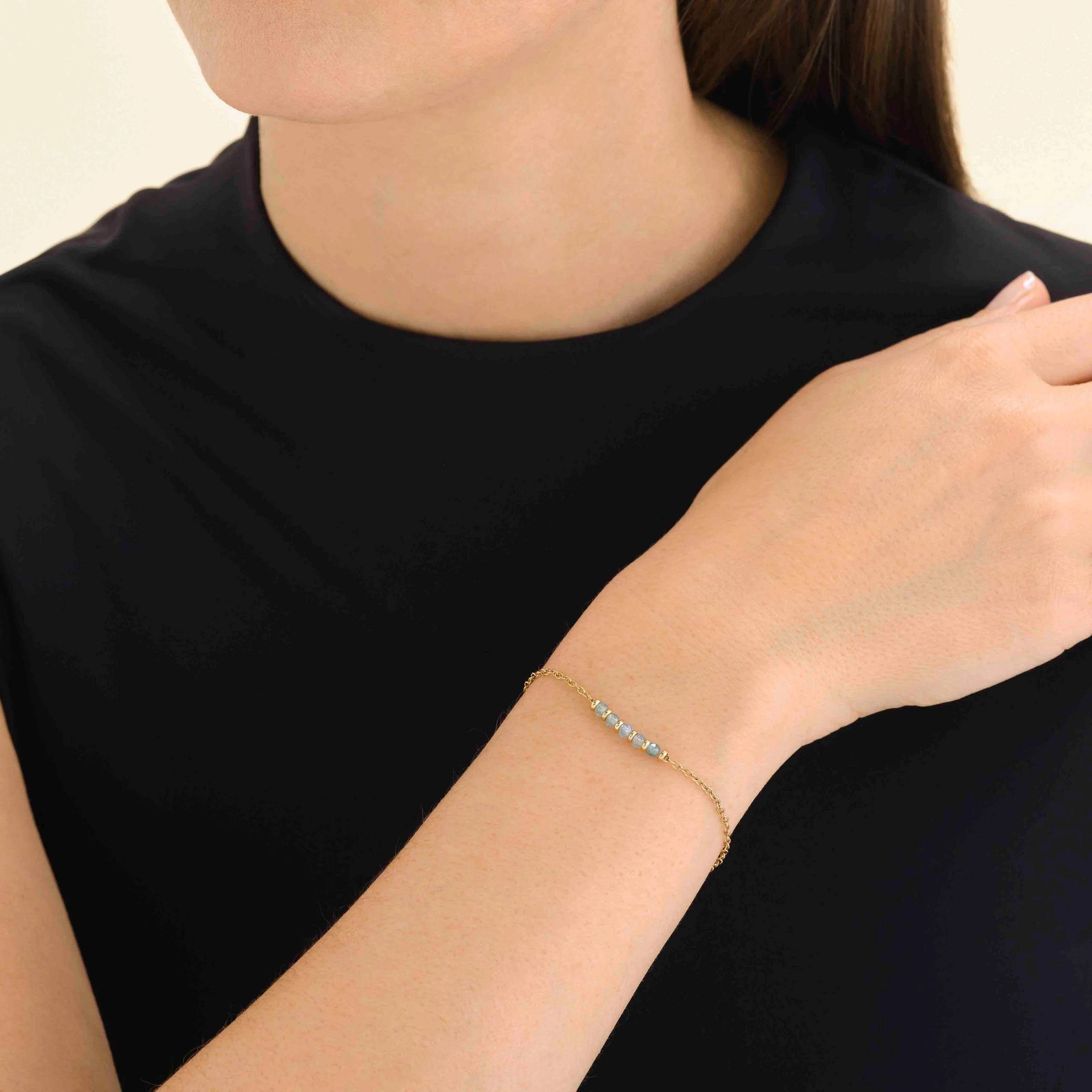 Bracelet de 5 pierres bleues - Image 2