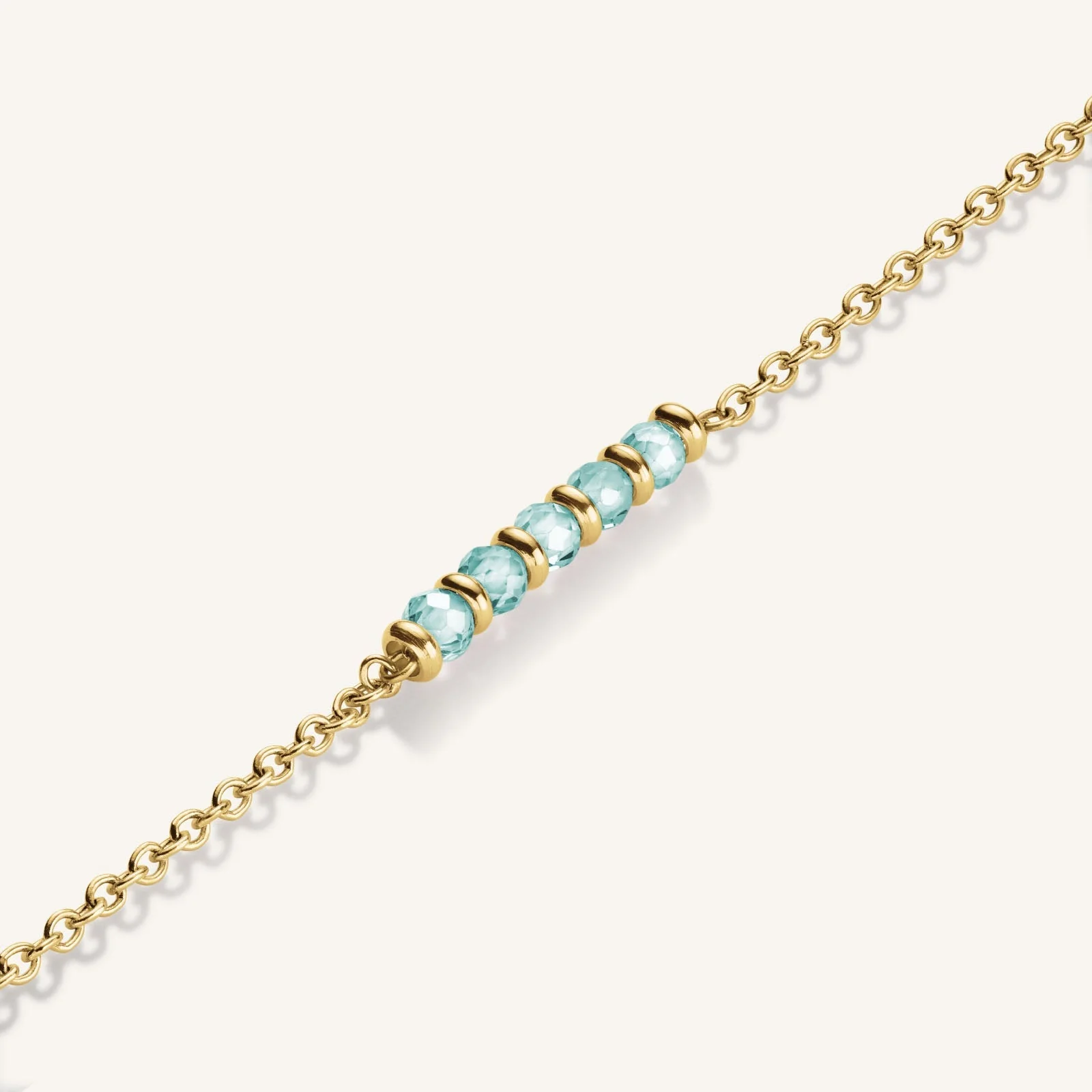 Bracelet de 5 pierres bleues - Image 3