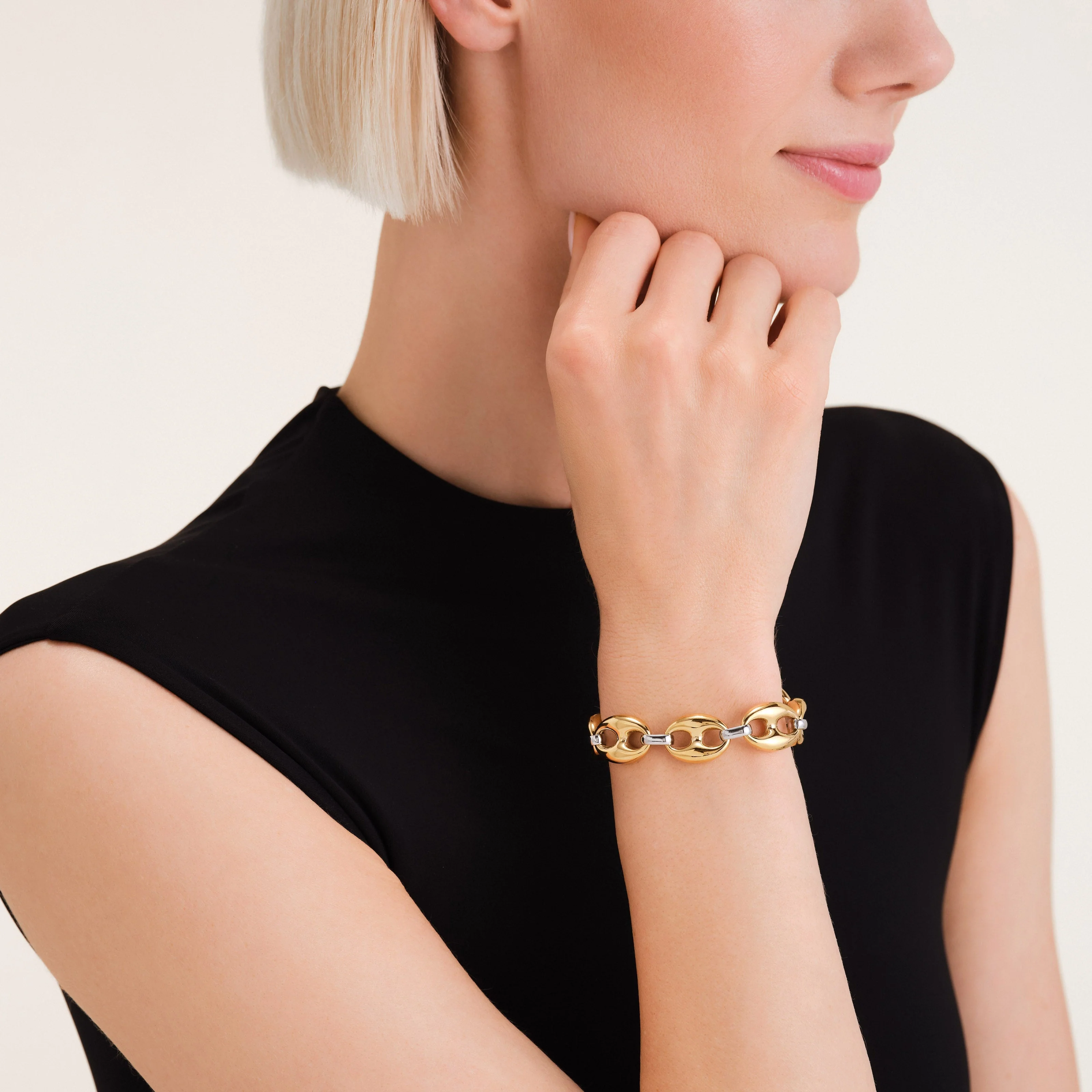 Bracelet Bicolore Grain de Café - Image 2