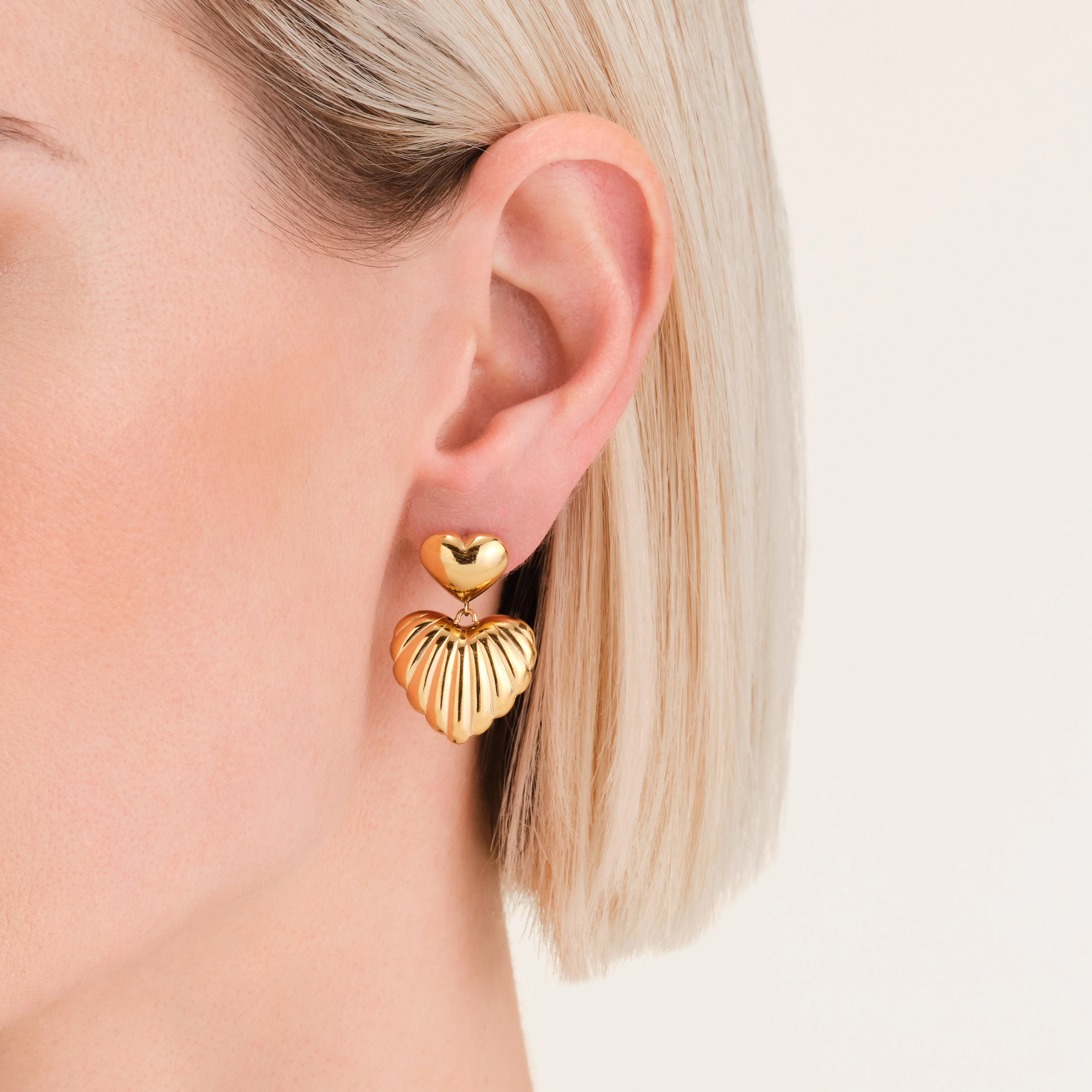 Boucles d'oreilles Double Cœurs - Image 2