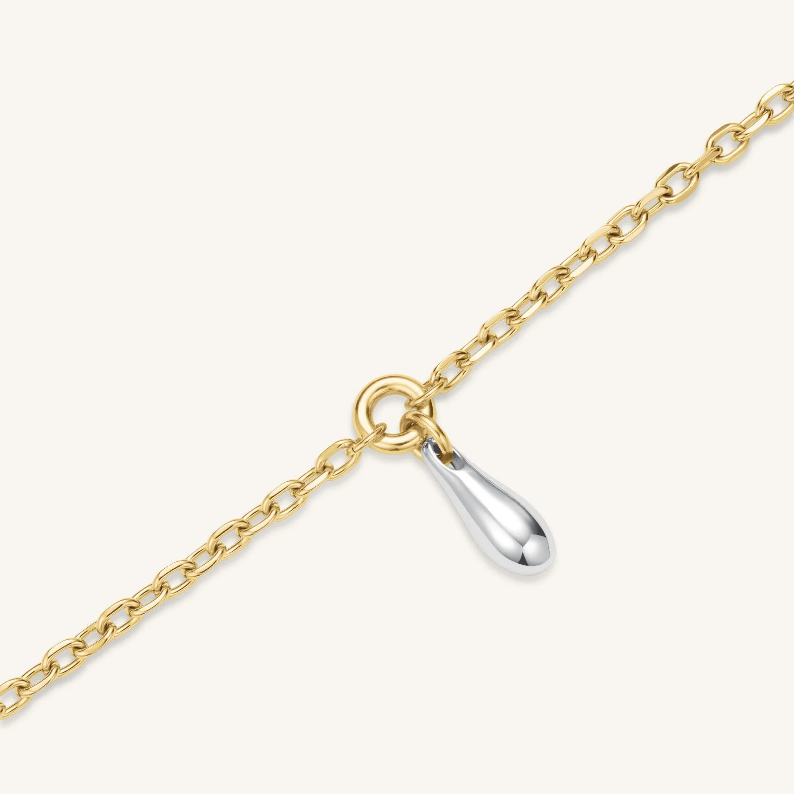 Collier pendentif goutte bicolore - Image 4