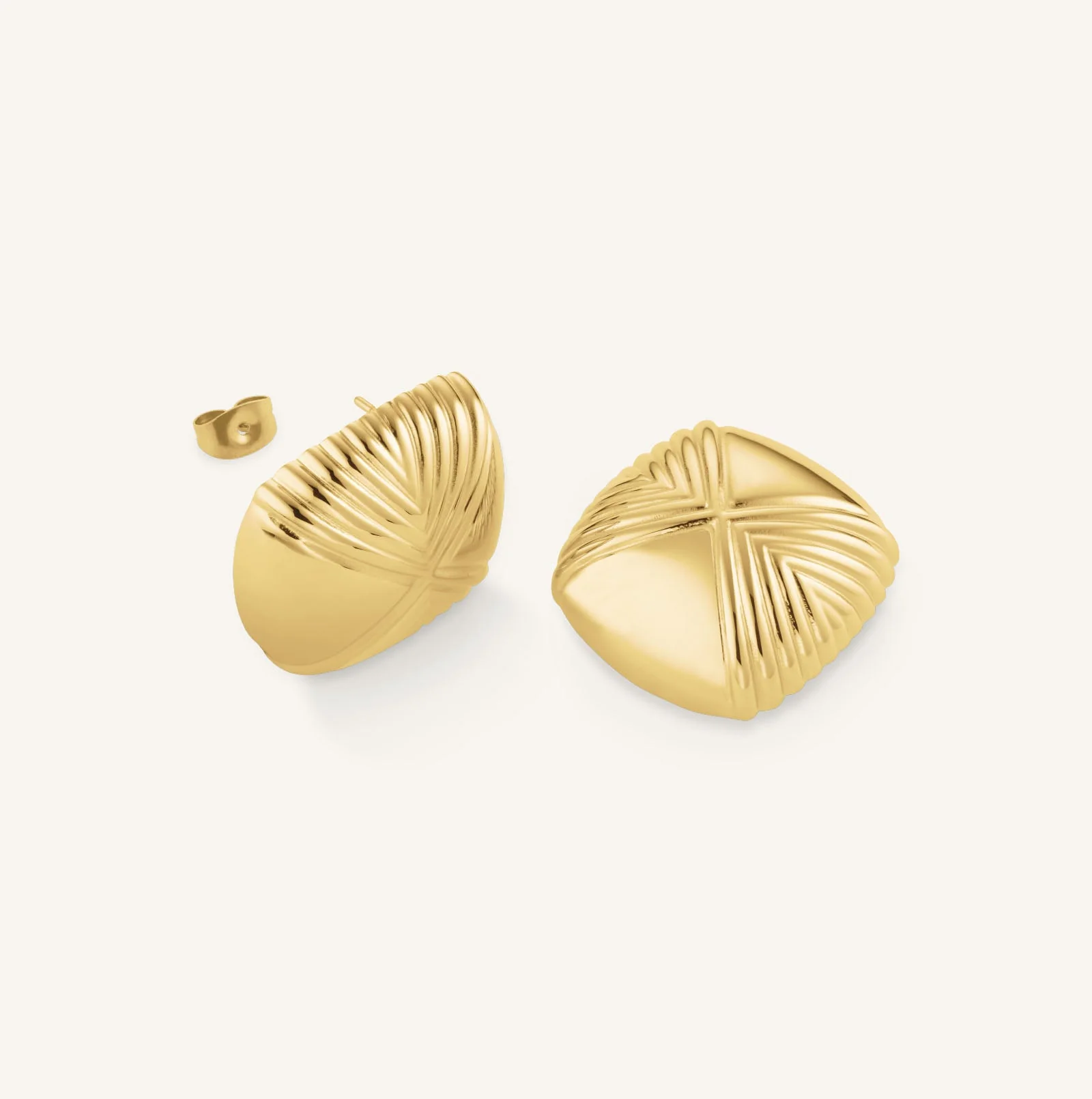 Boucles d'oreilles Carré Texturé - Image 3