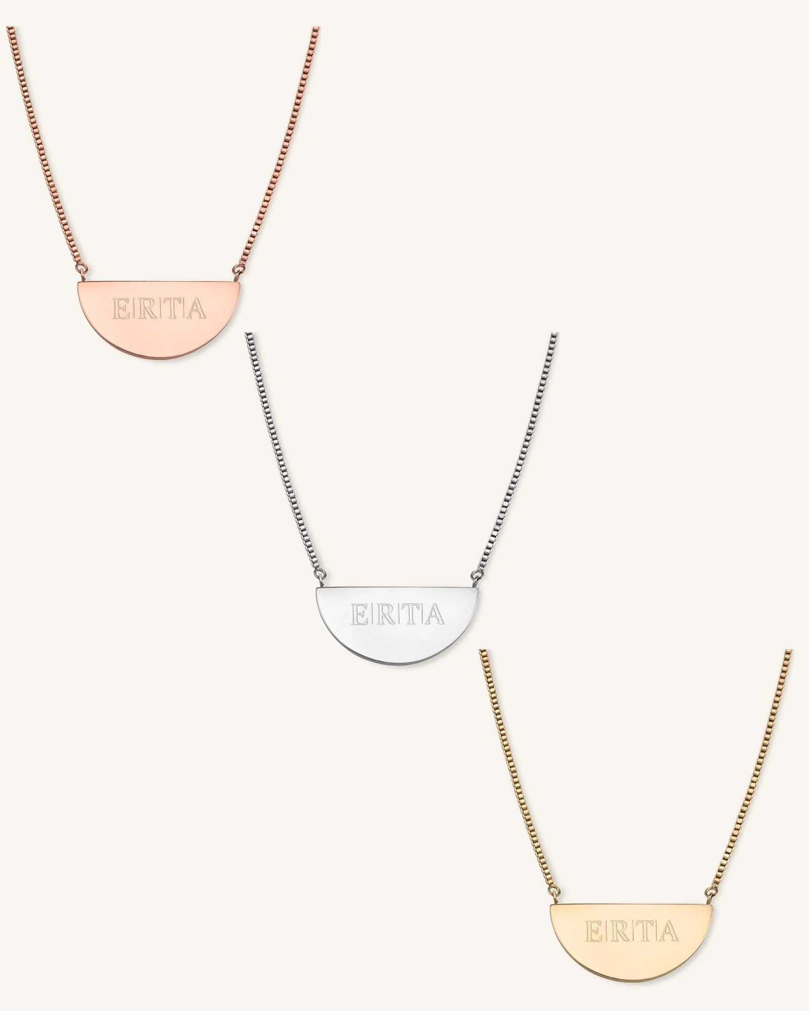 Collier Demi-Lune Avec Initiale - Image 7