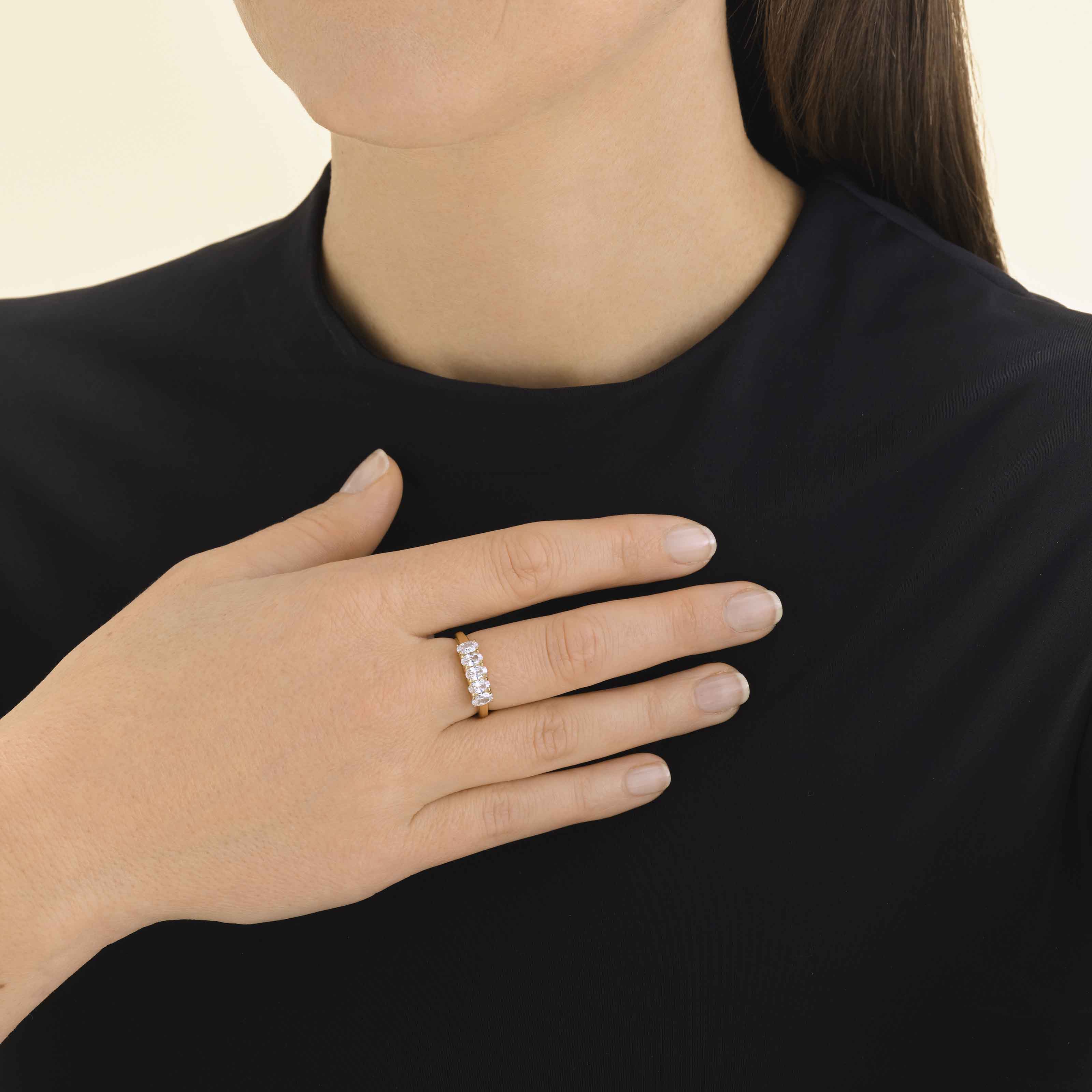 Bague cristaux ovales - Image 2