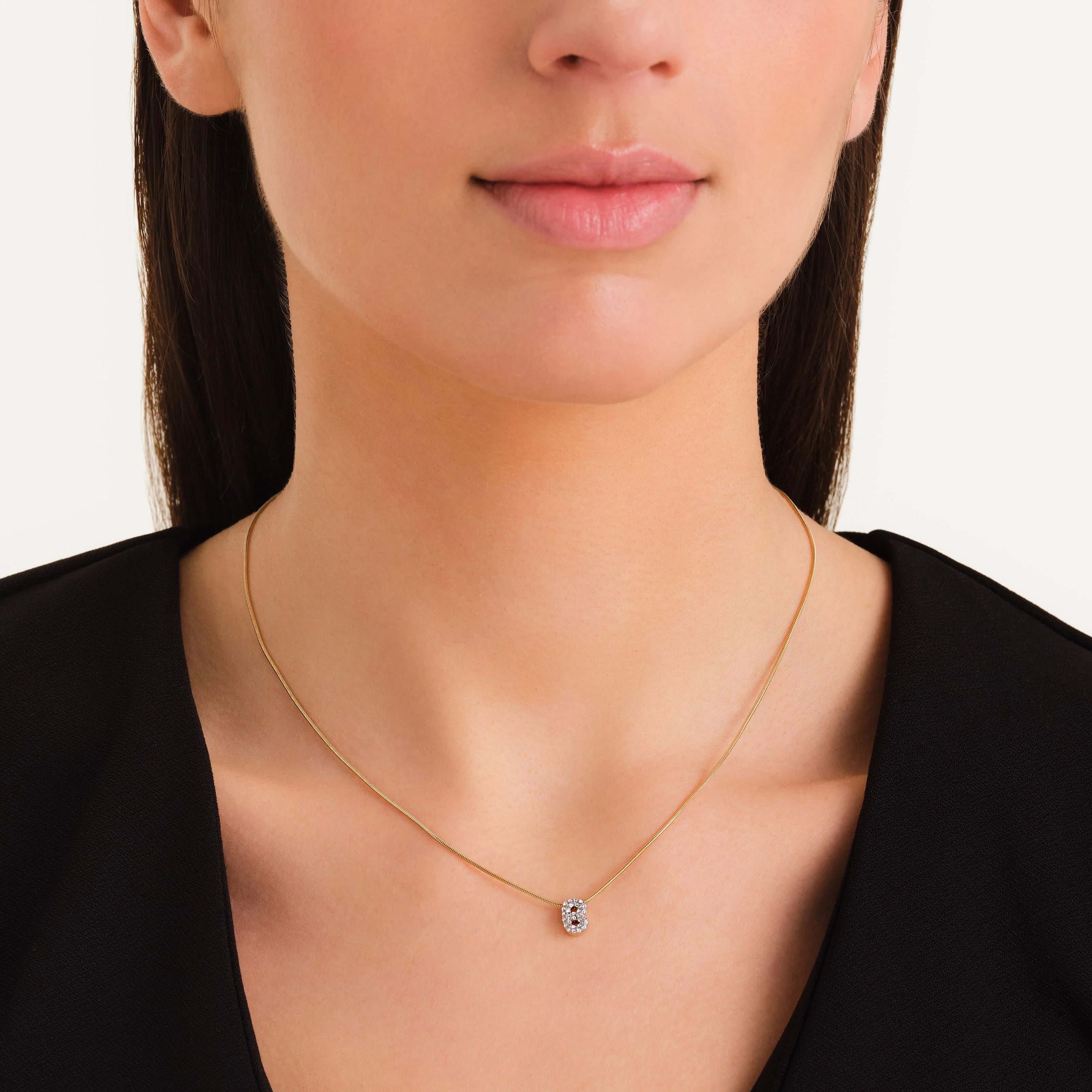Collier lettre B avec cristaux - Image 2