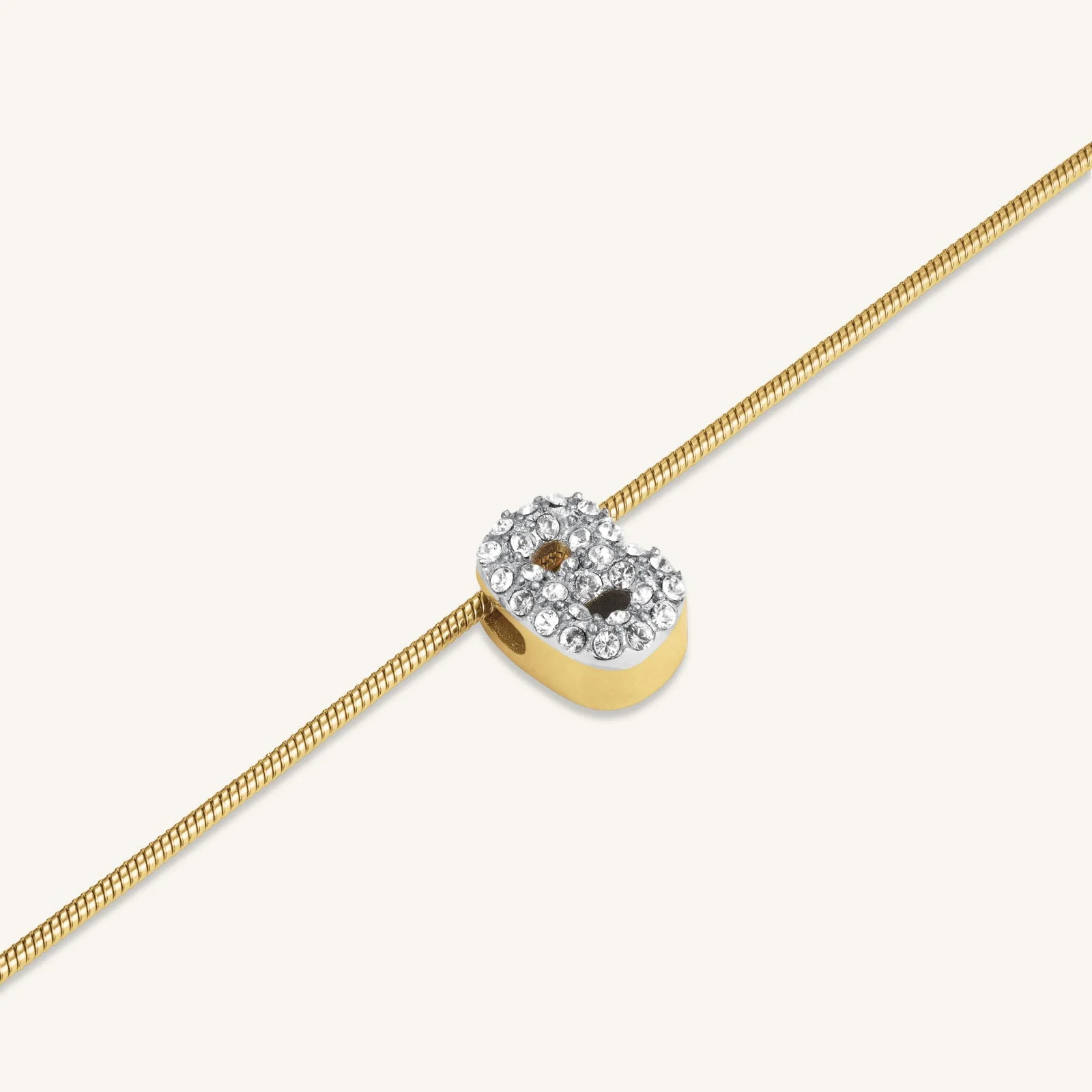 Collier lettre B avec cristaux - Image 3