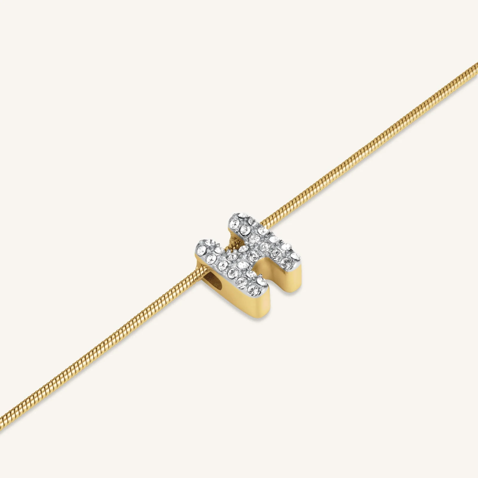Collier lettre H avec cristaux - Image 3