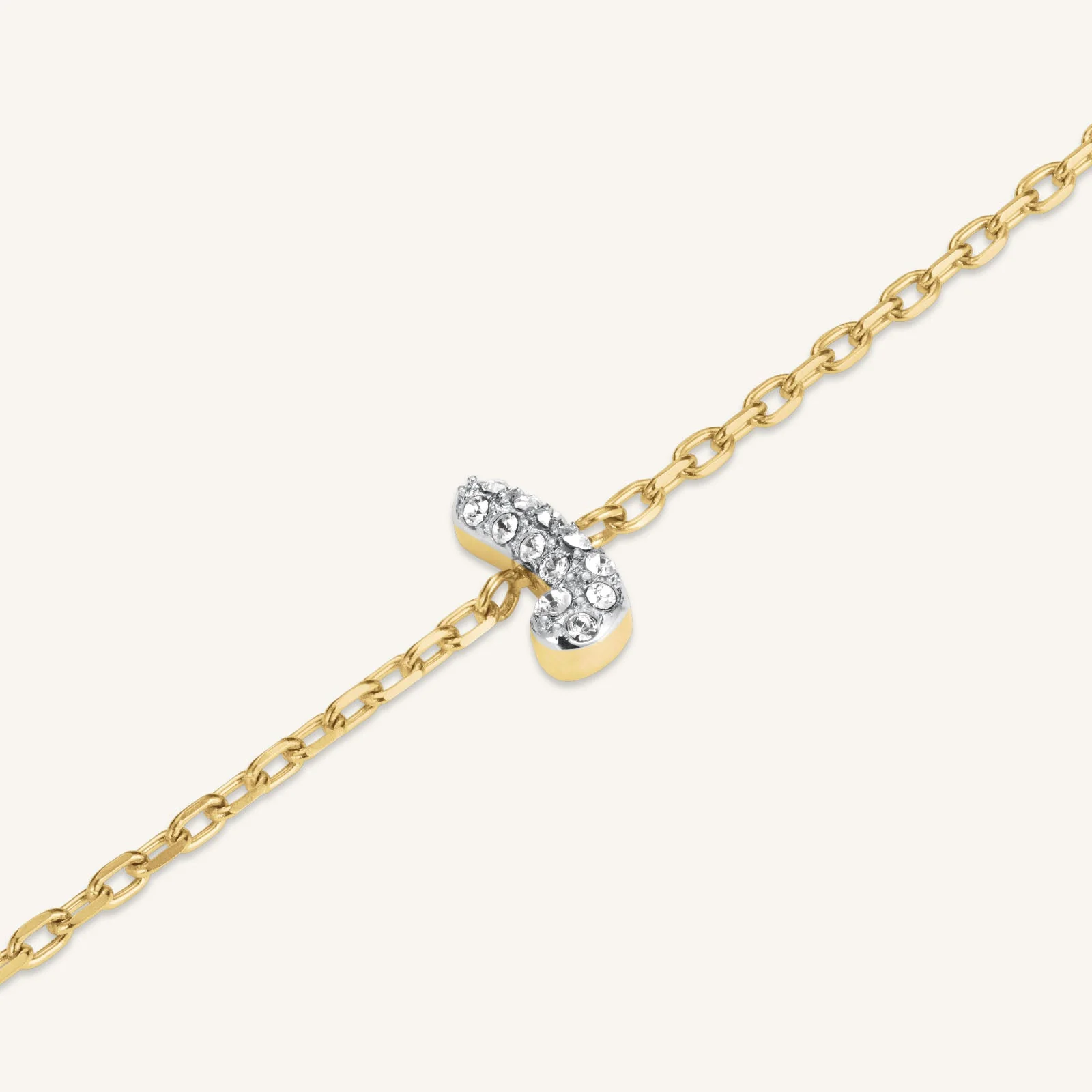 Bracelet lettre J avec cristaux - Image 3