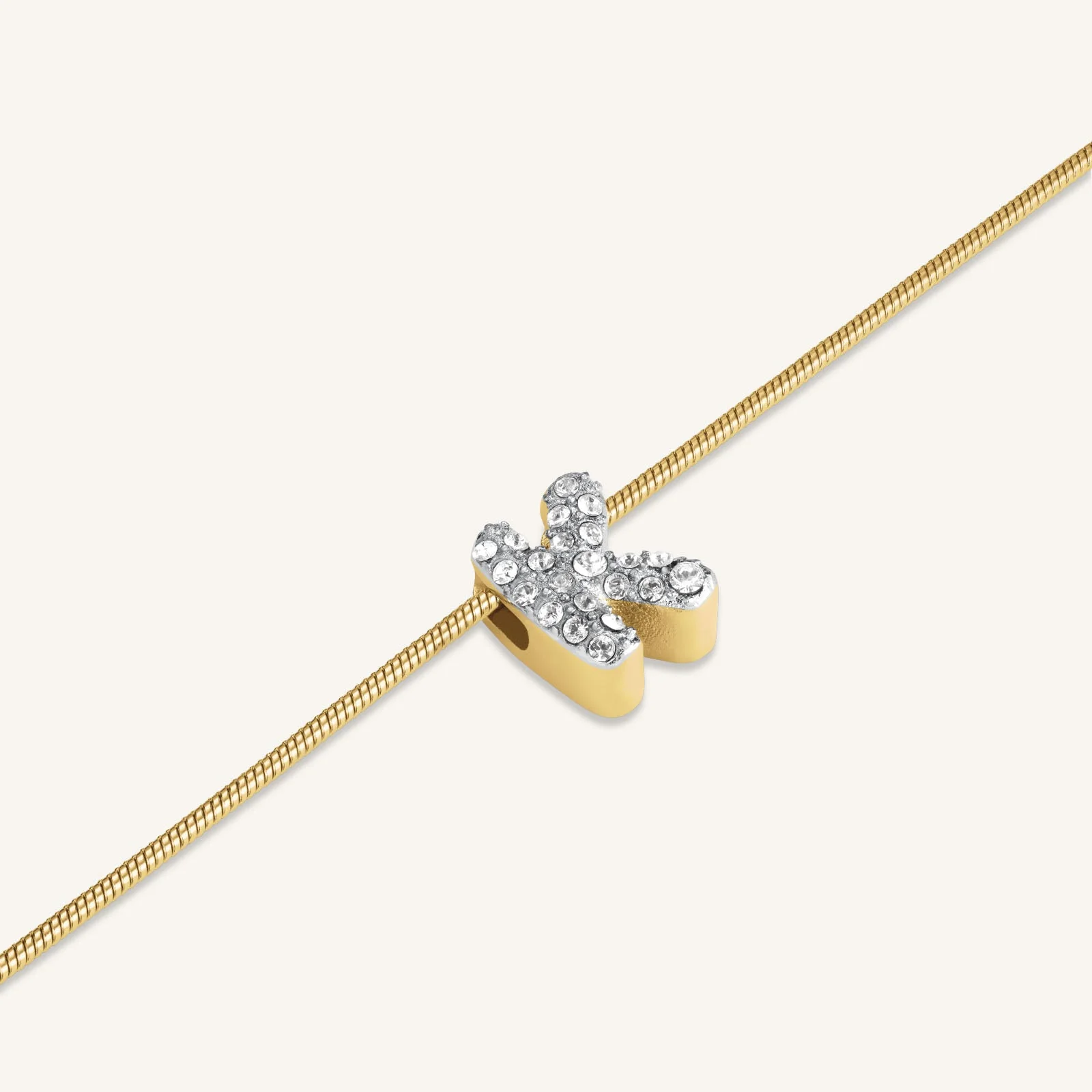 Collier lettre K avec cristaux - Image 3
