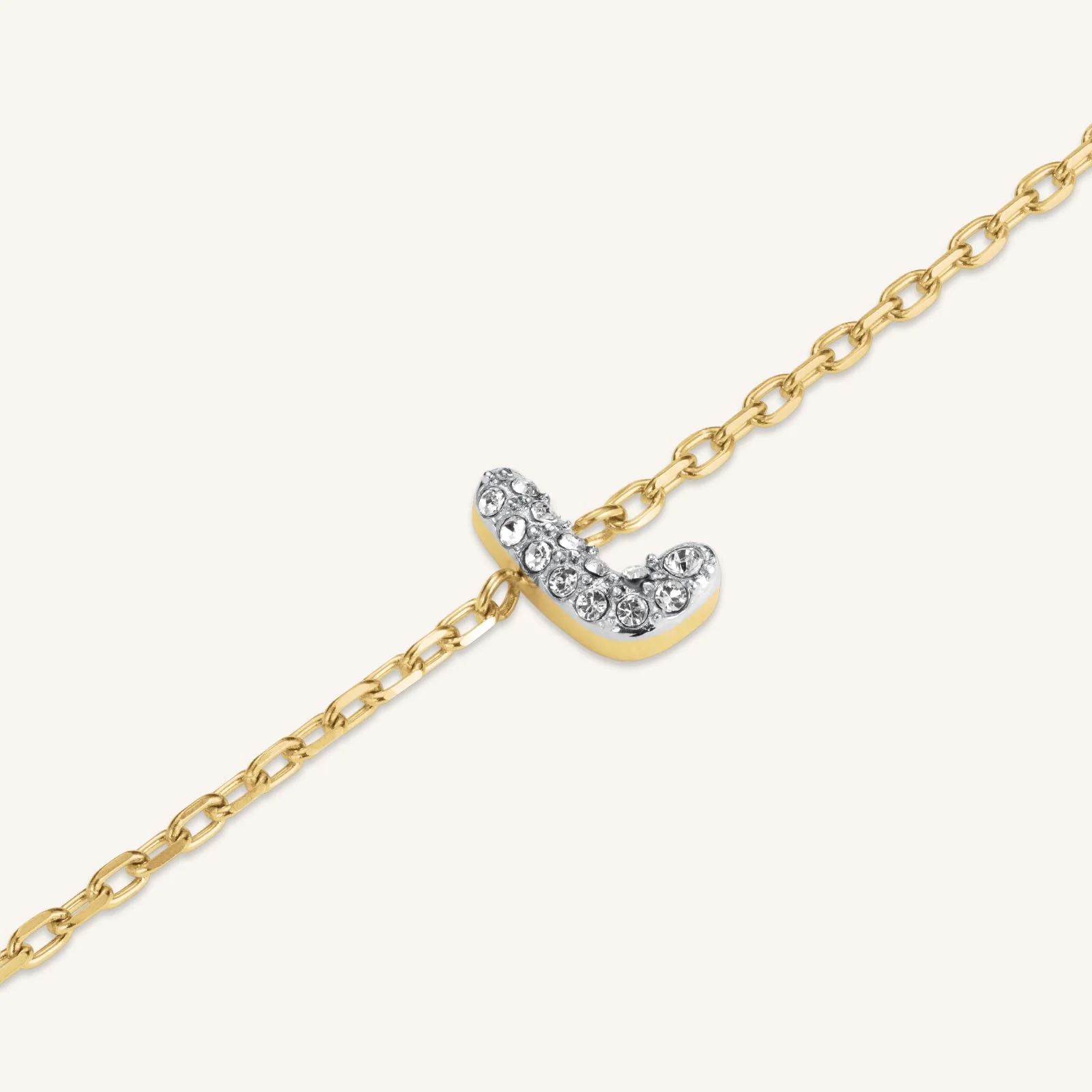 Bracelet lettre L avec cristaux - Image 3