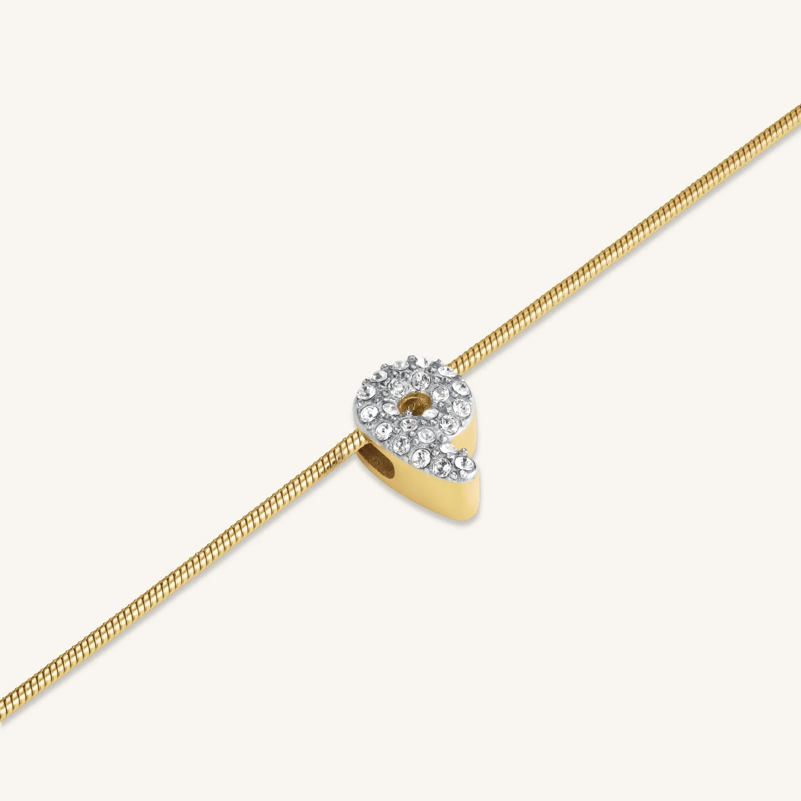 Collier lettre P avec cristaux - Image 3