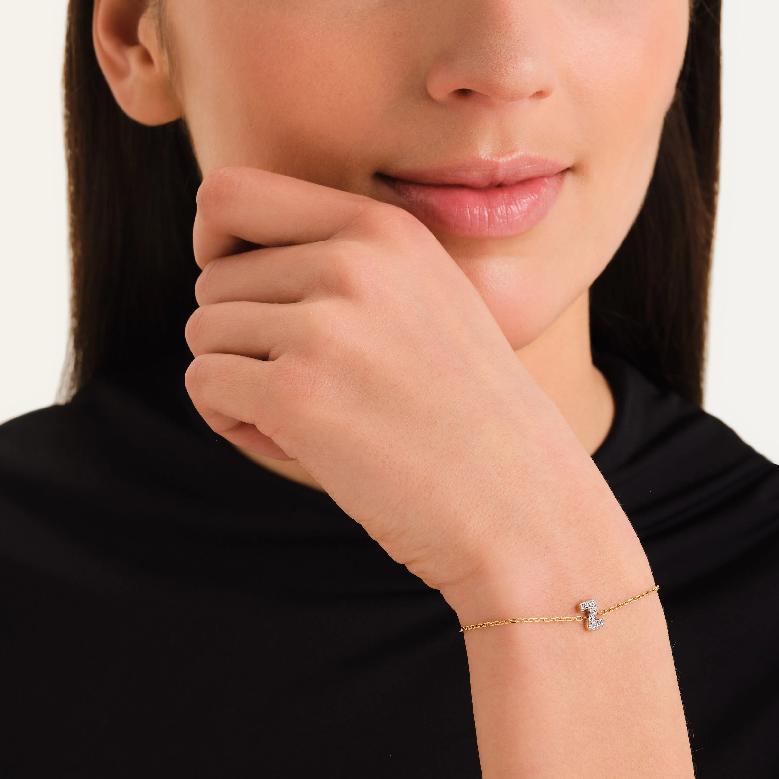 Bracelet lettre Z avec cristaux - Image 2