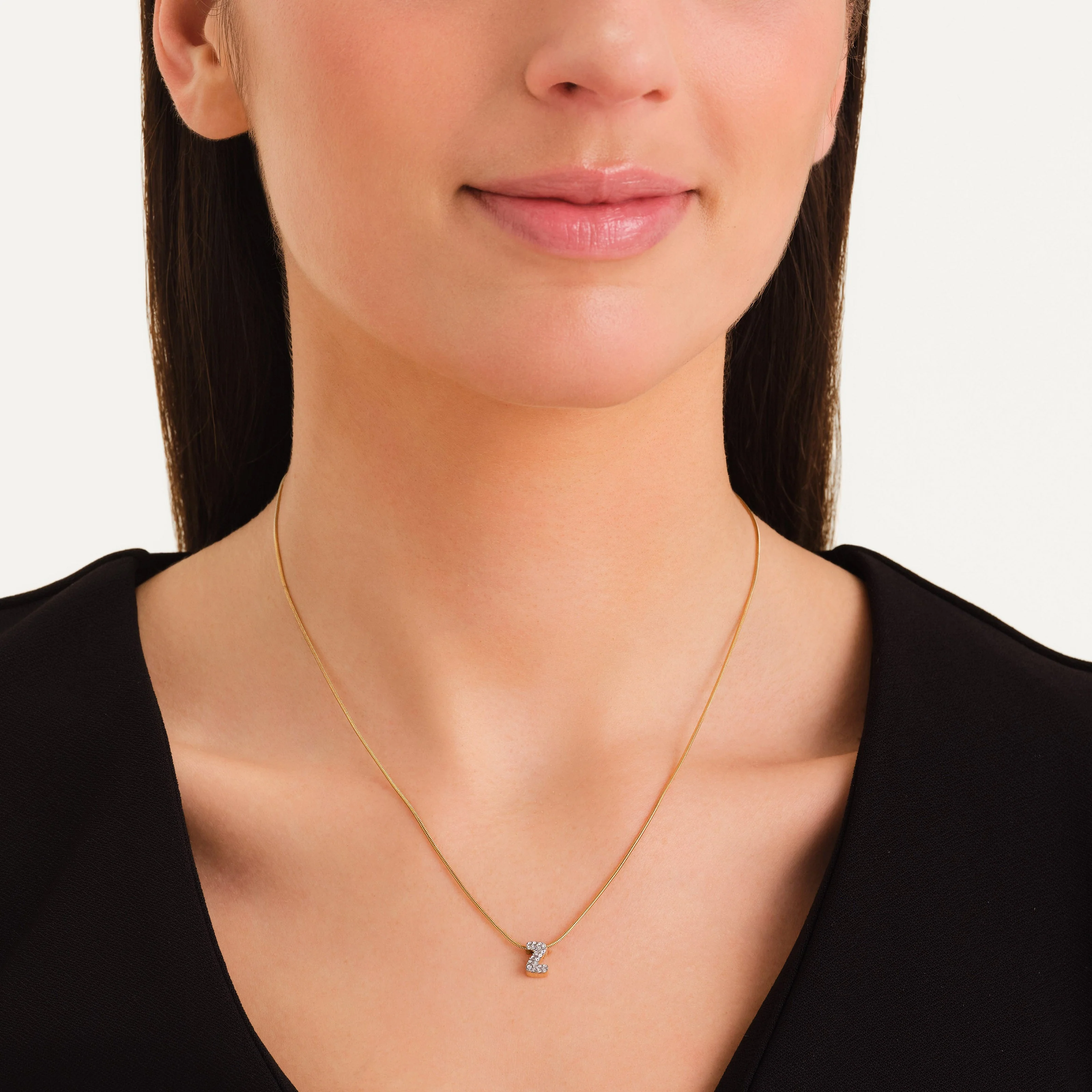 Collier lettre Z avec cristaux - Image 2