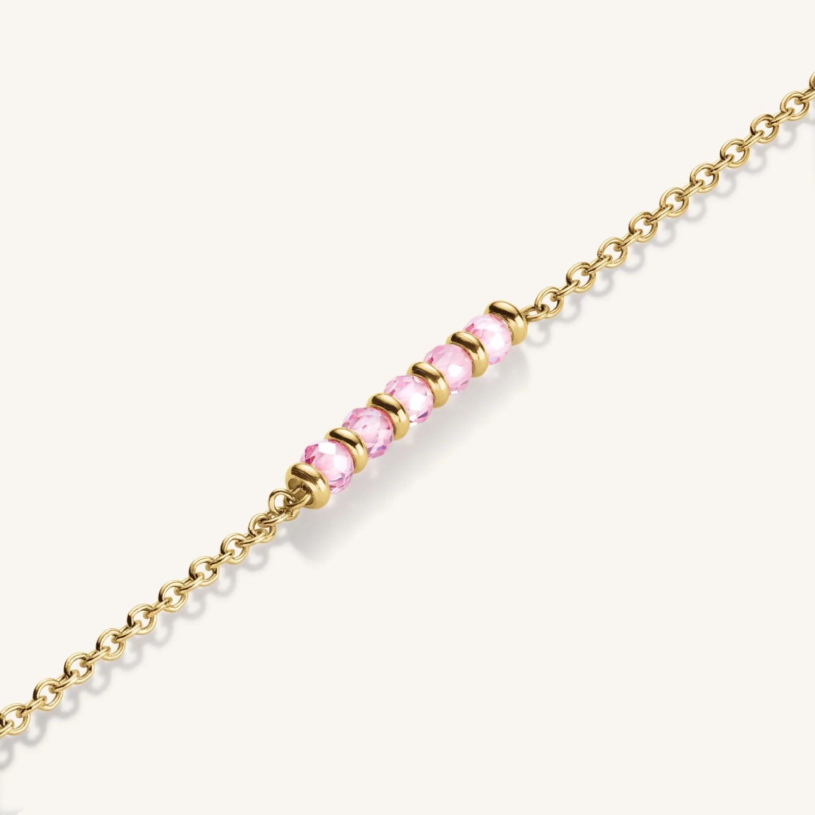 Bracelet de 5 pierres roses - Image 3