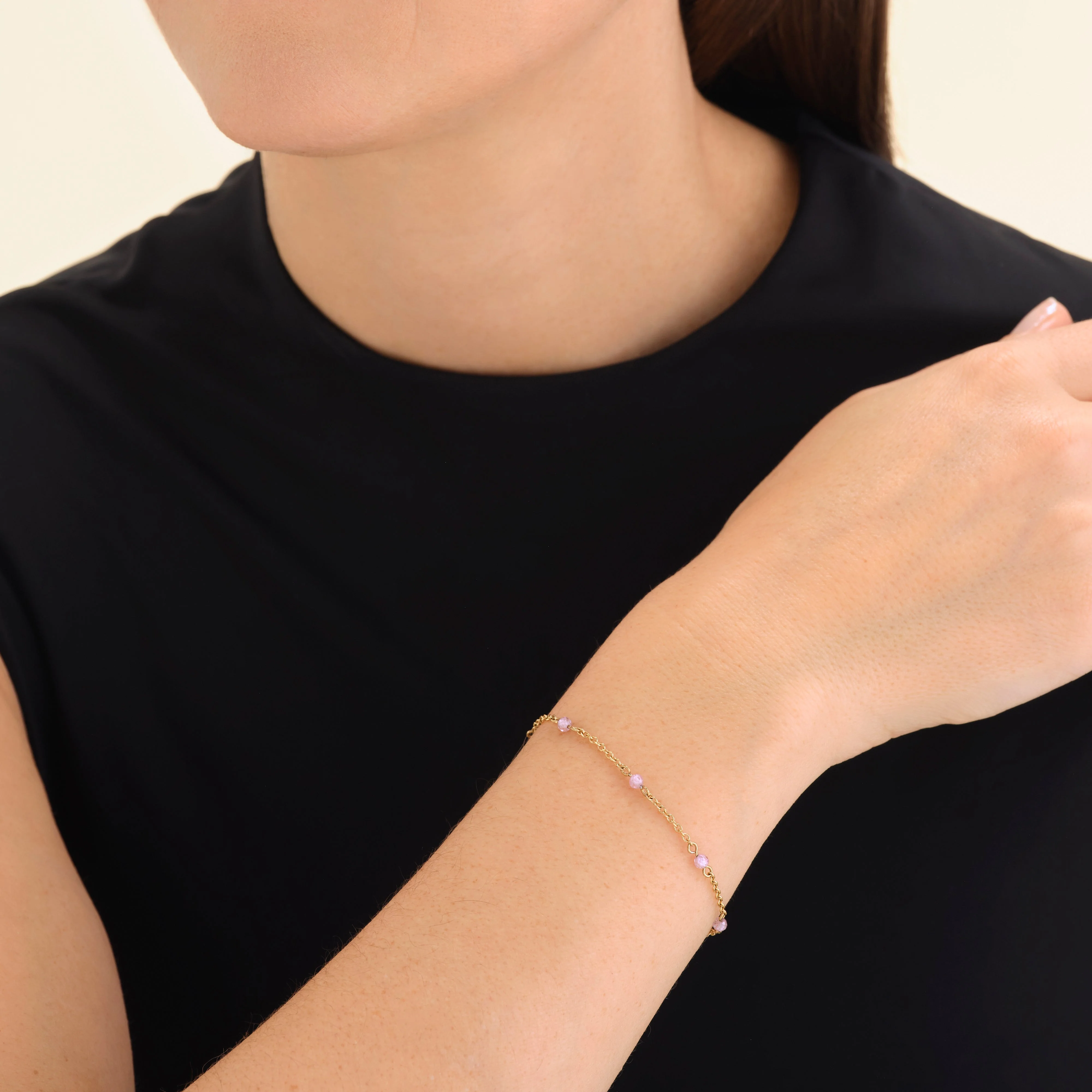 Bracelet en pierre rose - Image 2