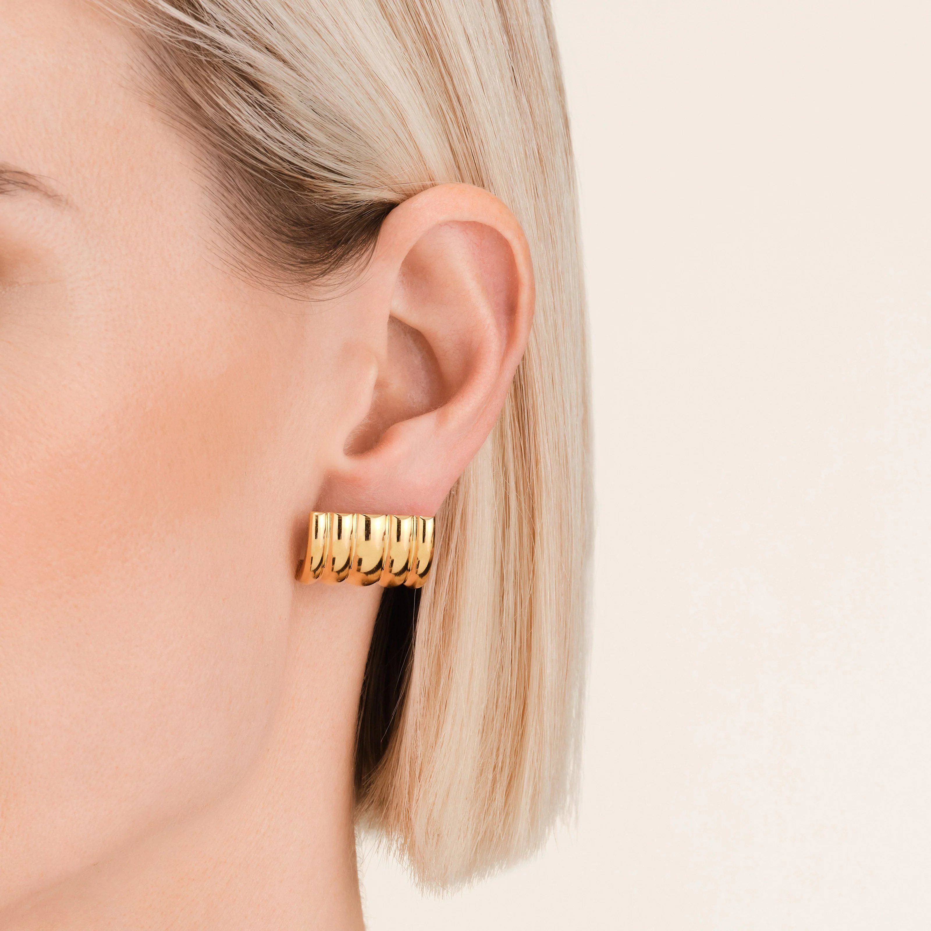 Boucles d'oreilles Tube Strié - Image 2