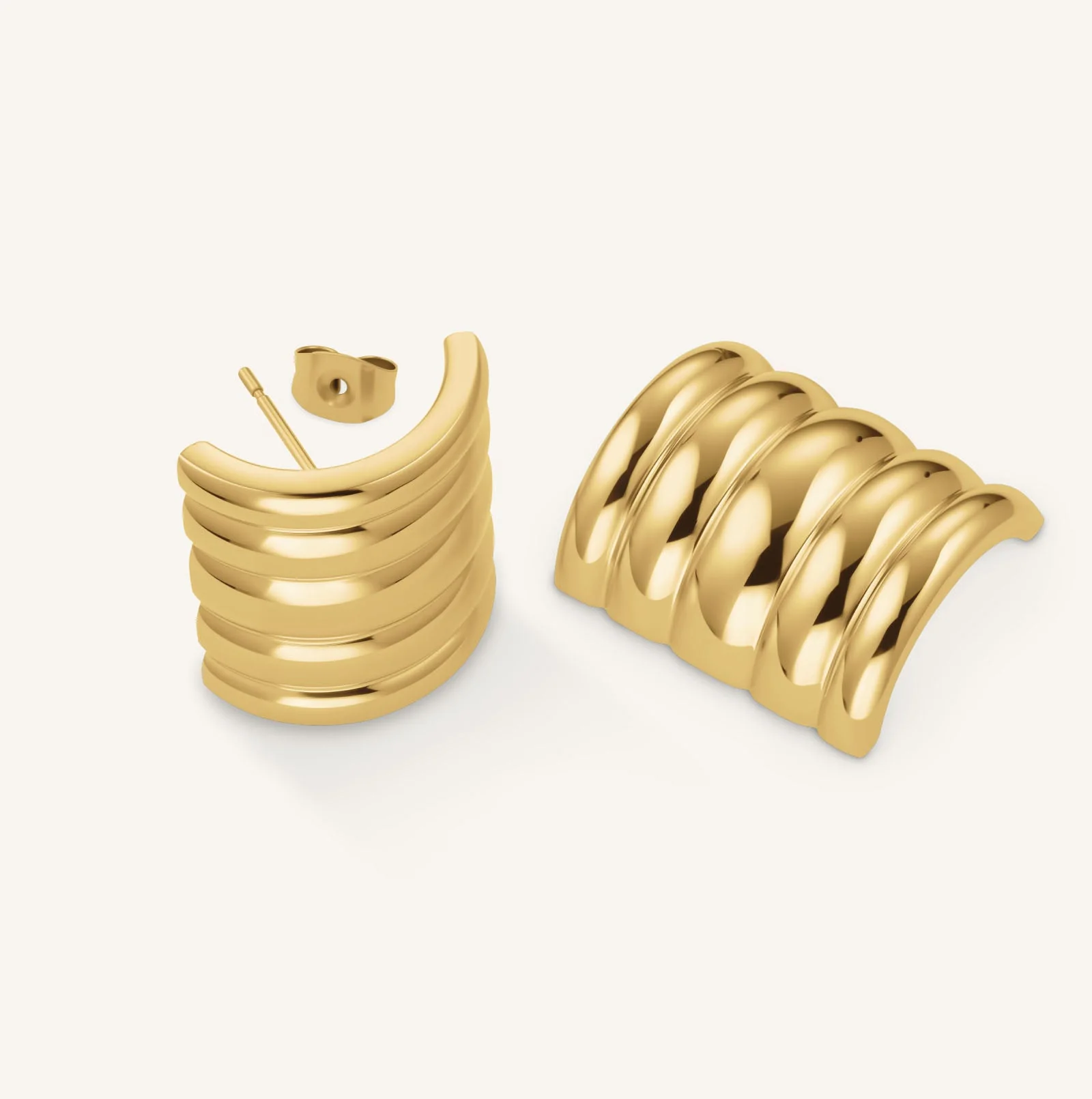 Boucles d'oreilles Tube Strié - Image 3