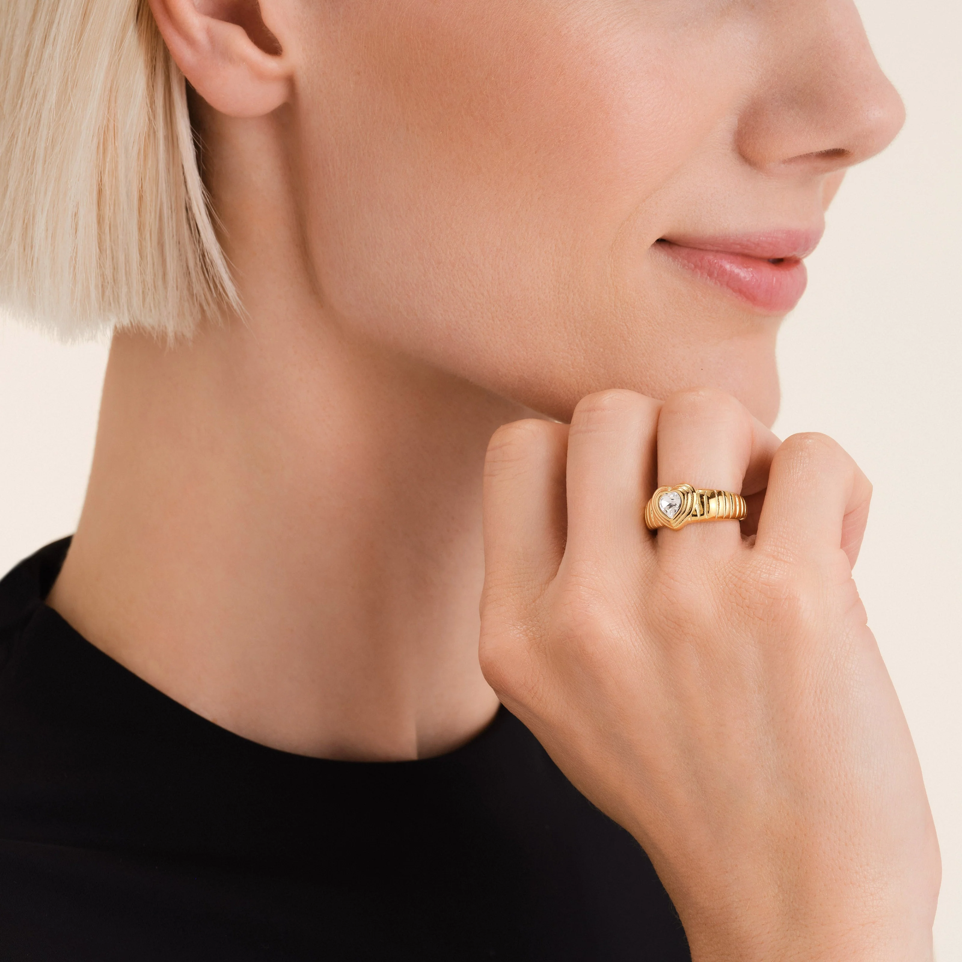 Bague Striée Cœur - Image 2