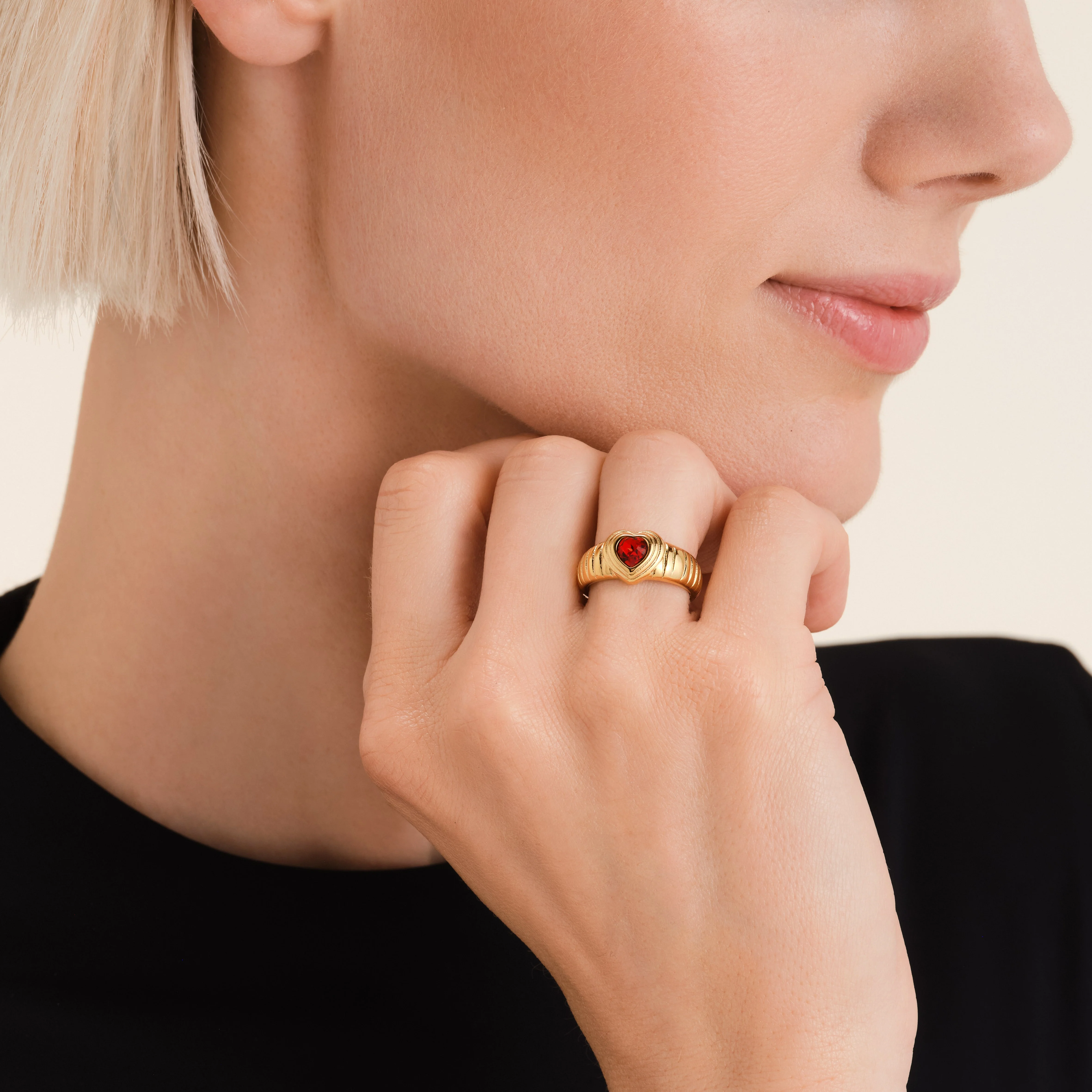 Bague Striée Cœur - Image 4