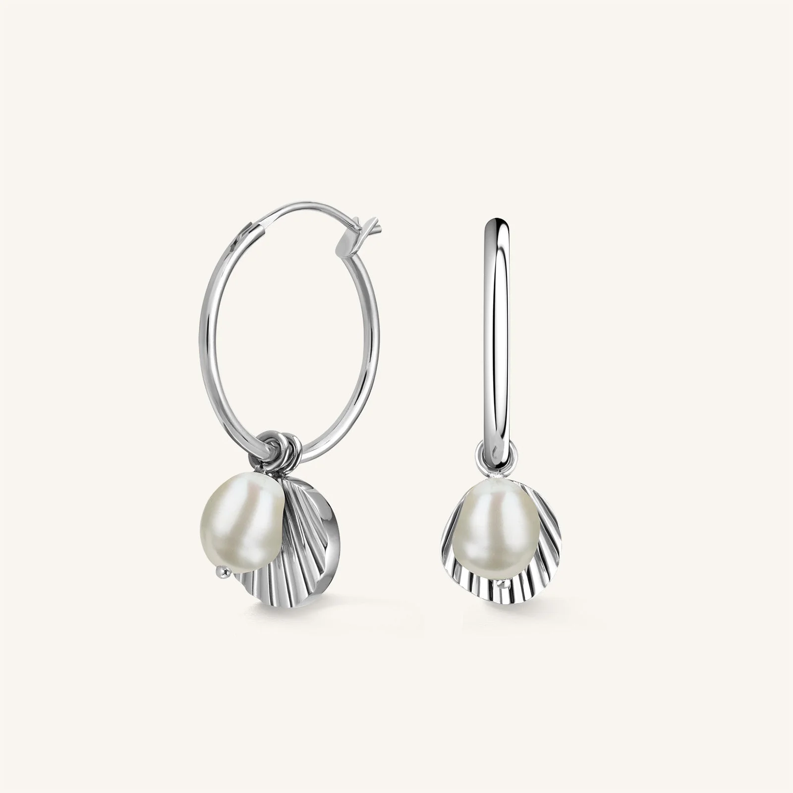 Anneaux coquillage & perle - Image 2