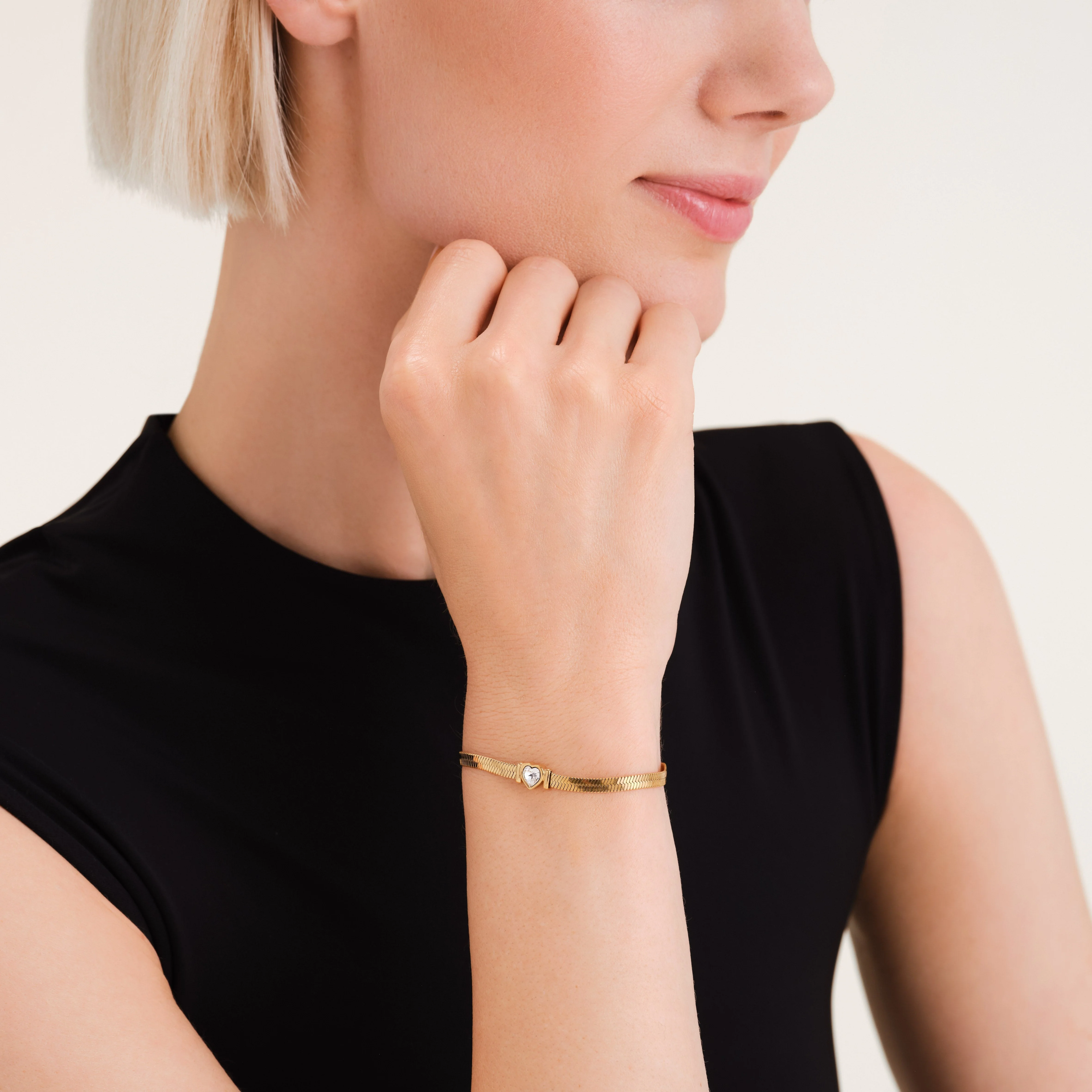 Bracelet Chaîne Serpend Et Cœur - Image 2