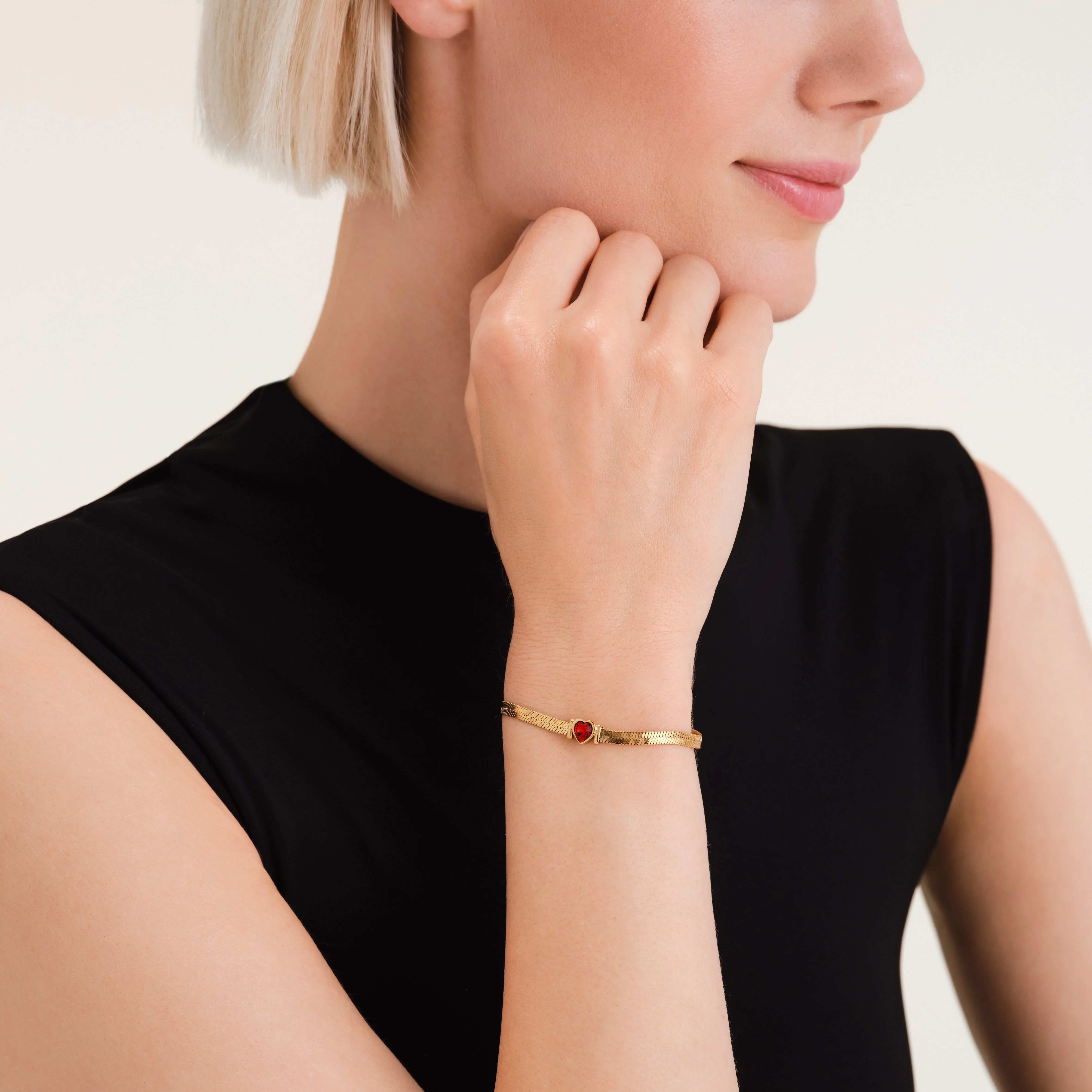 Bracelet Chaîne Serpend Et Cœur - Image 6