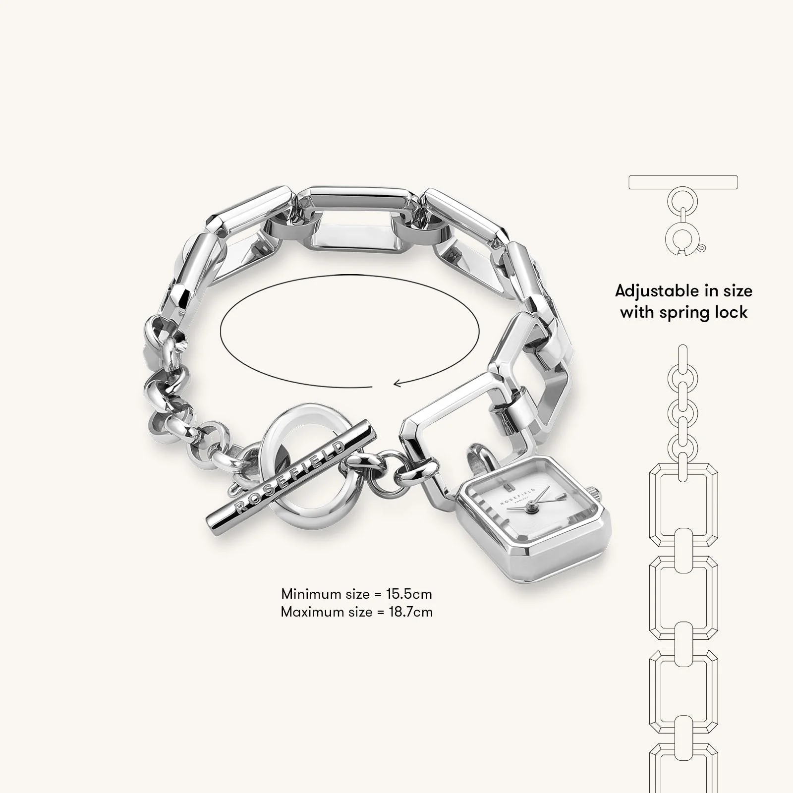 Octagon Charm Chain Argent - Avec Gravure - Image 3