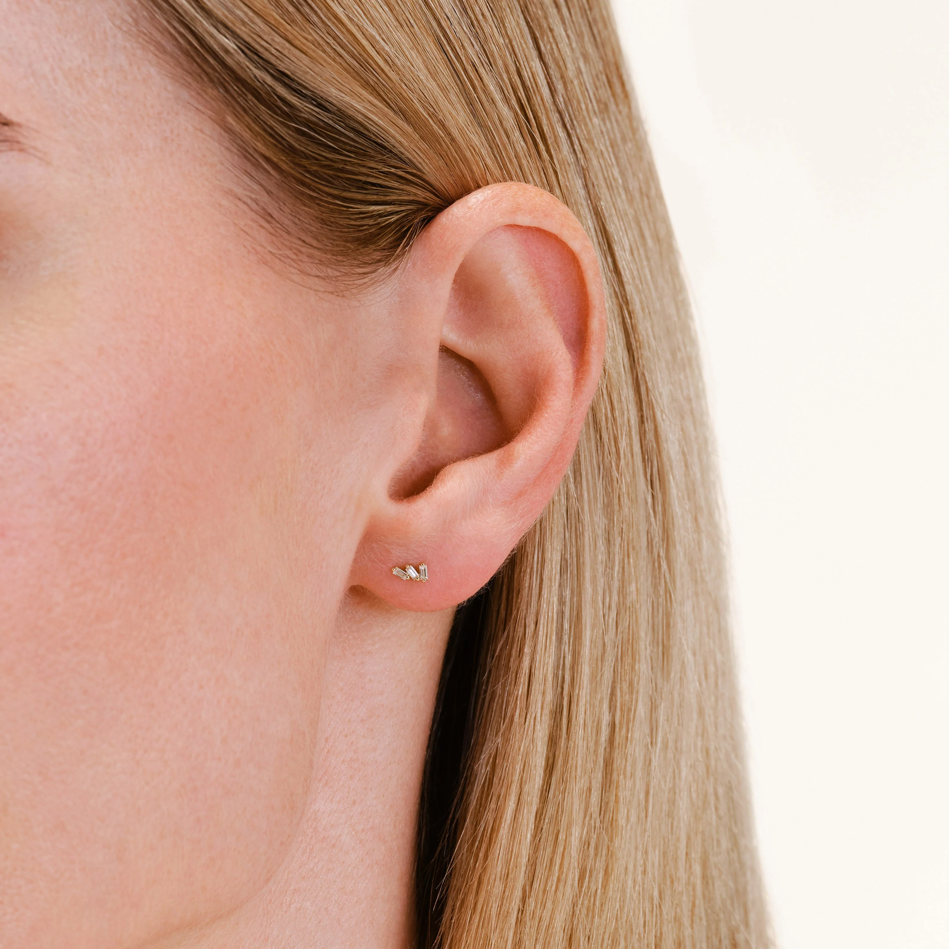 Trinity Baguette Studs - Image 2