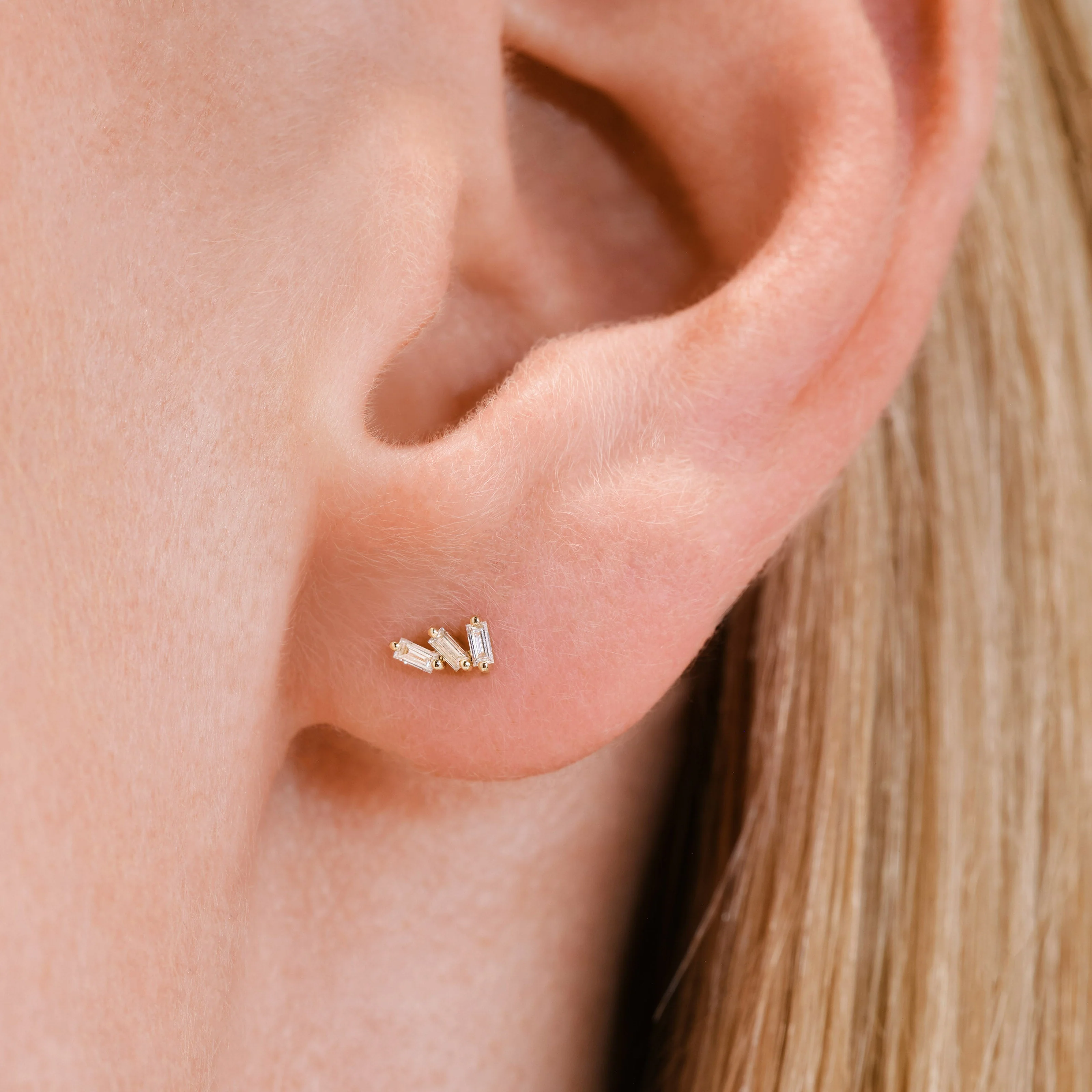 Trinity Baguette Studs - Image 3