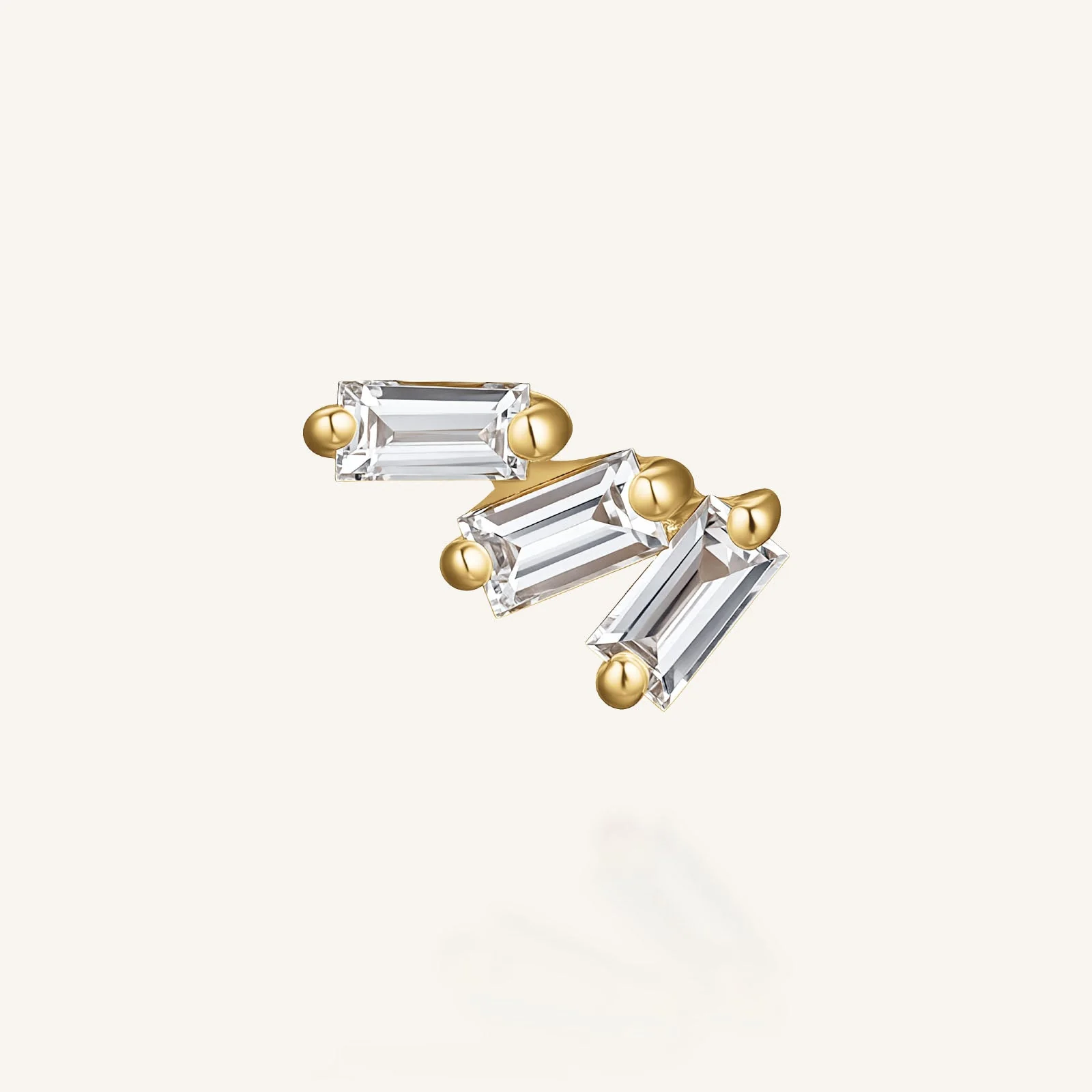 Trinity Baguette Studs - Image 5